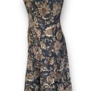 Jones New York  Signature Dress Black Beige Floral Cotton V-neck Sleeveless Midi Photo 1