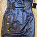 TCEC Blue Satin Strapless Dress Photo 0