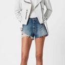 ALLSAINTS NWT  Balfern Denim Biker Jacket Size 8 US Stone White Photo 1