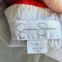 Jessica Simpson  Blue White Seersucker Stripe Dress Orange Trim Pockets SIze 4 Photo 6