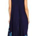 The Moon Sakkas and Stars Batik Caftan Tank Dress / Cover Up in Shades of Blue Photo 2