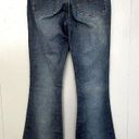 Mudd Vintage Blue Dark Wash Denim Y2K Boho Mid Rise Flare Jeans 0 Photo 3