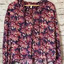 Pilcro  Anthropologie Lucille Peasant Blouse Blue Pink Paisley Women’s Shirt M Photo 0