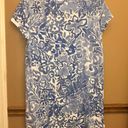 Ralph Lauren Lauren  Floral Pocket Short Sleeve Dress Blue White Medium Photo 1