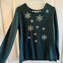 Croft & Barrow 5/$25  Women’s “Ugly Christmas Sweater” Green Snowflake Sweater Photo 1