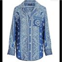 Polo NWT  Ralph Lauren button front bandana paisley print top shirt navy M Photo 2