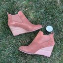 Caslon  Willa Pull On Wedge Ankle Bootie Womens 10 Tan Suede NEW Water Resistant Photo 1