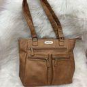 MultiSac  Vegan Leather Tote/ Shoulder Bag Camel Tan Photo 0