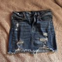 American Eagle Outfitters Ripped Denim Jean Skirt Photo 0