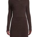 Rebecca Taylor NWT  Long Sleeve Knee Length Textured Velvet Dress Chocolate sz L Photo 1