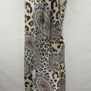 Tommy Bahama  Cub One Shoulder Dress Cream 12 Leopard Animal Print Paisley Maxi Photo 3