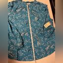 st. john's bay  Women’s Crew Neck Long Sleeve Teal Floral Blue Blouse Size XL Photo 10