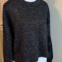 John + Jenn  black silver knit metallic crewneck sweater Photo 12