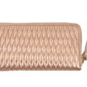 Isaac Mizrahi New  Leather Metallic Rose Gold Quilted Zip Around Wristlet Wallet Photo 3