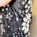 Self Portrait Black Tulle Floral Sequin Deco Tiered Dress NWT Size 2 MSRP $535 Photo 9