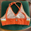 Gigo Active Brazil halter sports bra in orange white and yellow size S small NWT Photo 4