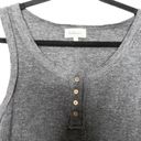 Bohme  Charcoal Gray Ribbed Henley Tank Wood Buttons Size Large Photo 87