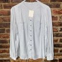 Boden USA NWT Boden Gray White Soho Long Sleeve Silk Blend Button Down Shirt Size US 12 Photo 0