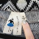 Society Girl  Womens Medium Grey & Black Bohemian Tribal Aztec Patterned Cardigan Photo 4