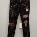 Tripp NYC  Daang Goodman Patched Studded Paint Distressed Jeans Black 28 Photo 2