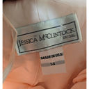 Jessica McClintock Vtg 1990s  Bridal Pink Taffeta Drop Shoulder Sheath Dress 14 Photo 3