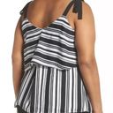 City Chic  tie shoulder striped tank top black white sz 20 Photo 1