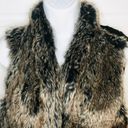 Sebby  Faux Fur Vest Sweater Back Brown Black M Photo 2