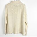 Poof New York  Ivory Knit Mock Neck Long Sleeves Sweater, Size Large Photo 1