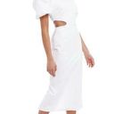 Elliatt Elliat Suffage White Short Puff Sleeves Midi Dress Women’s Size Medium Photo 0