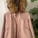 ZARA Women Short Coat With Textured Hood Pink Size M NWT Photo 5