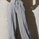 Commense Women's Wide Leg Sweatpants Relaxed Fit Drawstring Gray Size Medium NWT Photo 0