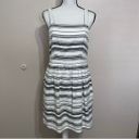 The Loft  White Grey Striped Sleeveless Fit & Flare Dress Small Photo 2