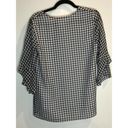 Calvin Klein Small  Black and White plaid check Work Career Blouse Photo 6