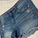 American Eagle Super Stretch X Shortie Frayed Hem Blue Jean Denim Shorts  Photo 2