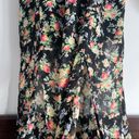 Mystic  Black Floral Sheer Overlay Long Sleeve Cottagecore Maxi Dress M Photo 10