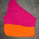 SheIn Pink and Orange One Shoulder Top Photo 0