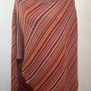 Big Buddha  Multi Color Striped Orange and Red Poncho Photo 5