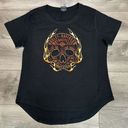 Harley Davidson  Black Graphic Scull Tee Shirt Size Large Photo 0