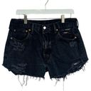 Levi's Levi’s 501 Vintage Button Fly Black Custom Distressed Shorts Size 30 Photo 0