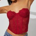 Garage Chrishell Lace Mesh Bustier Red NWT Photo 1