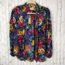 At Last Vintage 1991  floral button front blouse size medium Photo 2