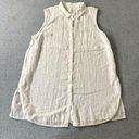 J.Jill  Womens Tank Size SP White Button Up Linen Boho Minimalist Lagenlook Photo 0