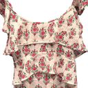 Club Monaco  Pink Floral Flutter Sleeve Tie Back Lightweight Boho Blouse Sz XS Photo 5