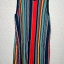 Carolina belle  Striped Pleated Dress Size L Multicolor Knee Length Sleeveless Photo 0