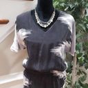 Cache  Womens White & Black 100% Silk Short Sleeve V-Neck Top Blouse Size X-Small Photo 11