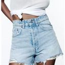 ZARA  Light Blue High Rise Distressed Denim Shorts 10 Photo 0