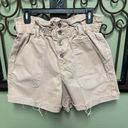 ZARA  blush pink denim paper bag high rise shorts Photo 0