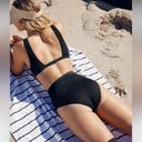 Aerie Ribbed Mix Crossover Cut Out One Piece Swimsuit in Black Size Medium NWT Photo 1