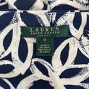 Ralph Lauren Lauren  Blue & White Patterned V Neck Sheath Dress Photo 8