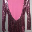 Revolve Long Sleeve Pink Sequin Mini Dress Photo 3